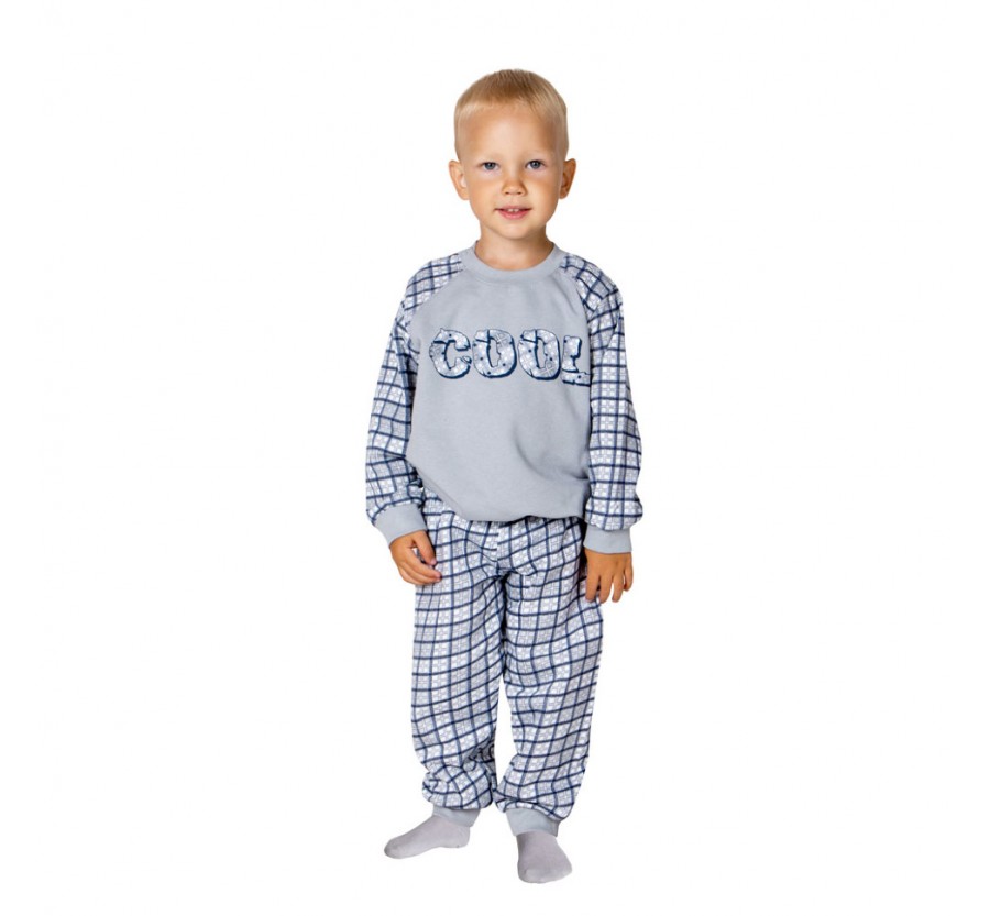 Детская пижама ТМ Габби для мальчика, Байка, 80, 86, 92 см Серый, Бирюзовый